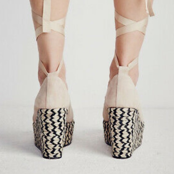 FREE PEOPLE- Charade Espadrille Wedge Suede - Picture 4 of 10